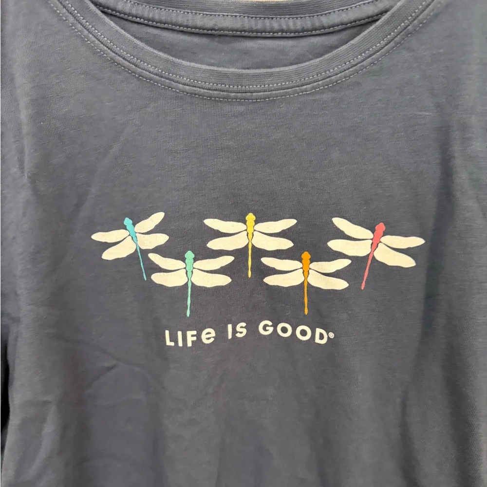 Life is Good women’s navy Blue T-Shirt size medium B - Picture 2 of 4